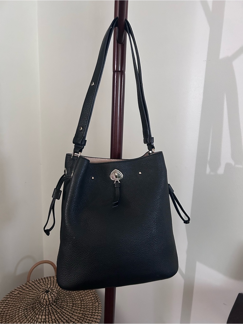 kate spade Black Pebbled Leather Shoulder Tote